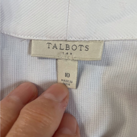 Talbots White Cotton Button-Down Shirt Top - Picture 8 of 8